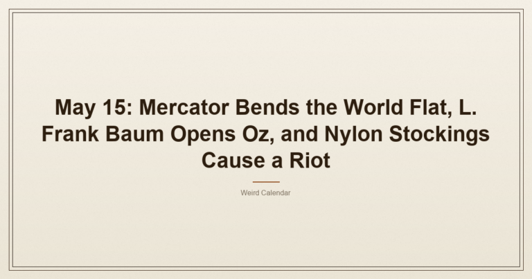 May 15: Mercator Bends The World Flat, L. Frank Baum Opens Oz, And Nylon Stockings Cause A Riot